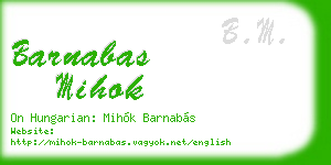 barnabas mihok business card